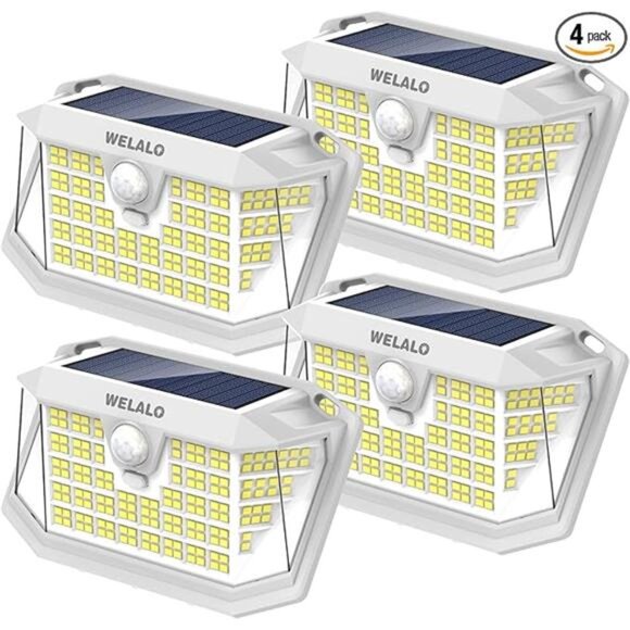 Solar Motion Sensor Lights Outdoor LED Wall Security Waterproof Yard Patio Fence - Picture 7 of 7